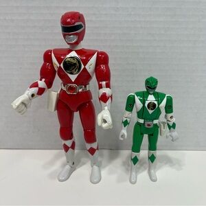 POWER RANGERS vintage 1993 red and green rangers action figures